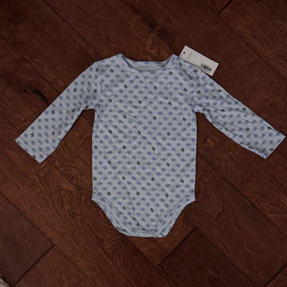 Janie and Jack Light Blue Patterned Bodysuit